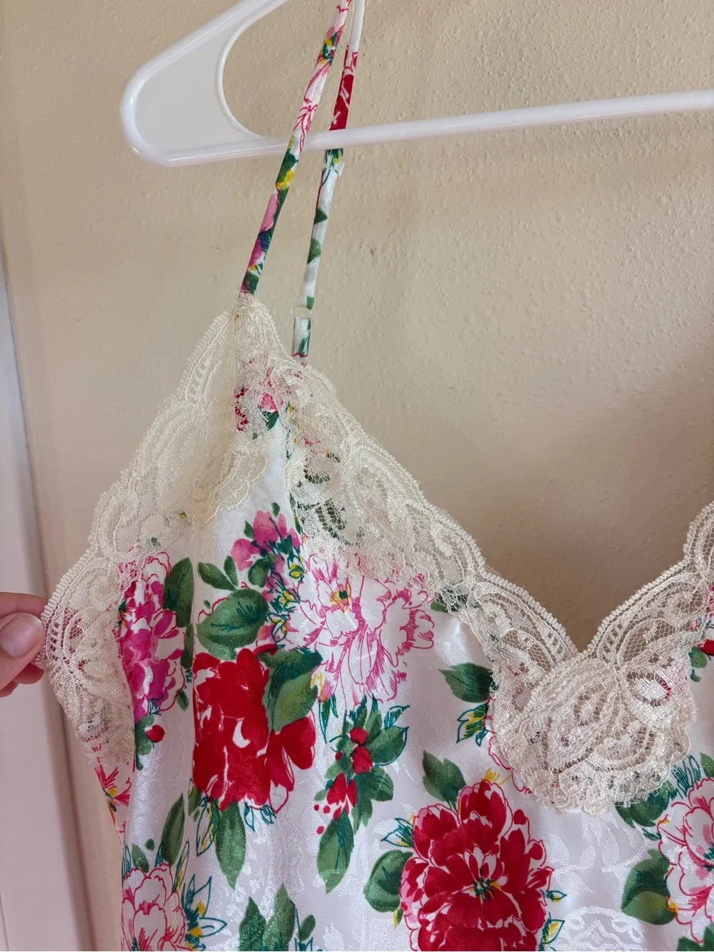 Vintage Victoria’s Secret Gold Label Floral Satin Lace Chemise/Slip Dress